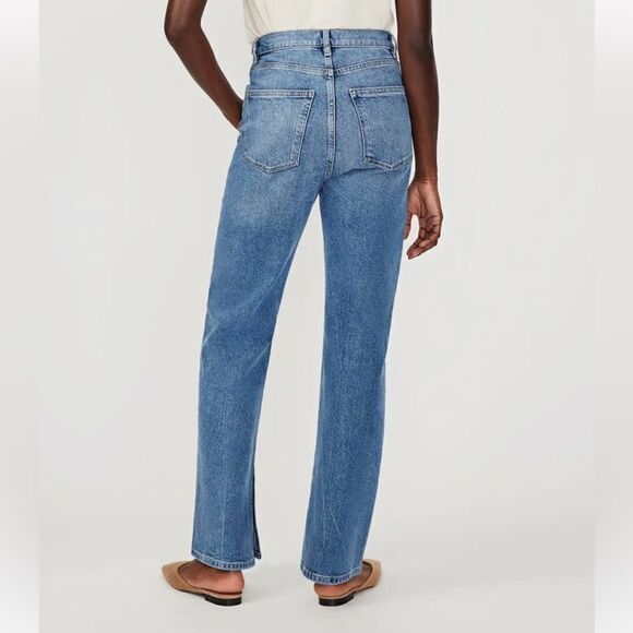 DL1961 Emilie Ultra High Waist Split Hem Straight Leg Jeans New Size 33 - Picture 13 of 13